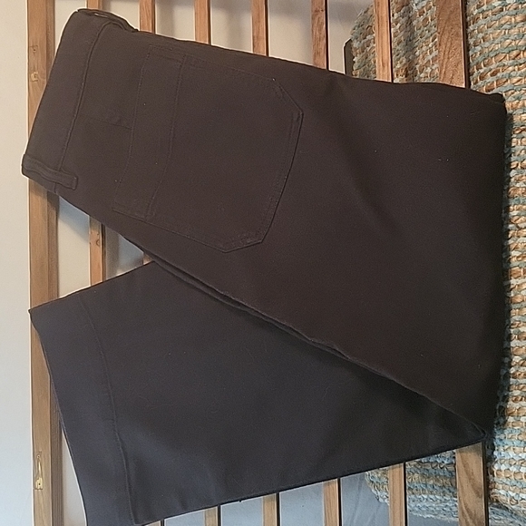 Quince BLACK Stretch Twill Cotton Wide Leg Pants - Picture 3 of 7